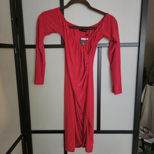 Elegant Red Long Sleeve Dress